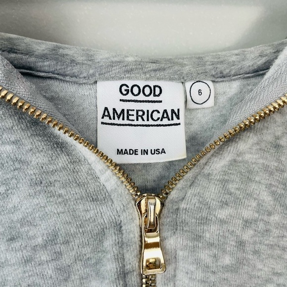 Good American Gray Velvet Hoodie - Picture 4 of 6